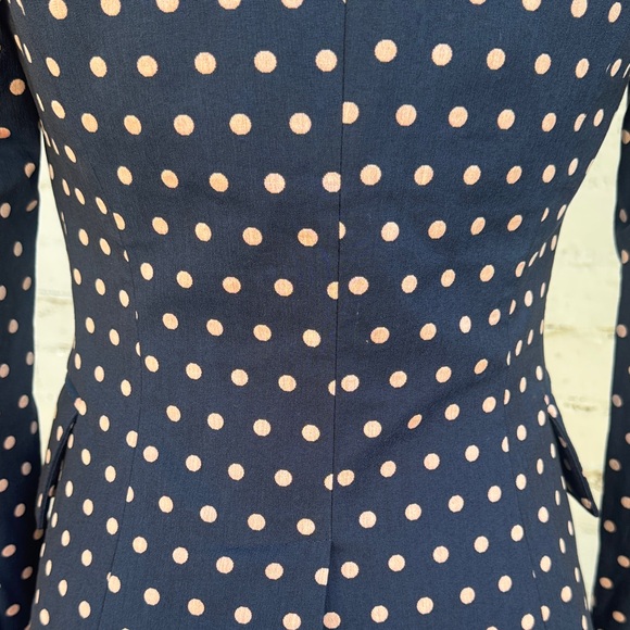 Smythe Lounge Blazer Navy Polka Dot Size 2 - Picture 10 of 14